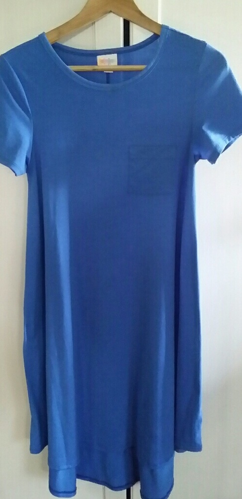 🌞Lularoe carly dress XXS Solid blue